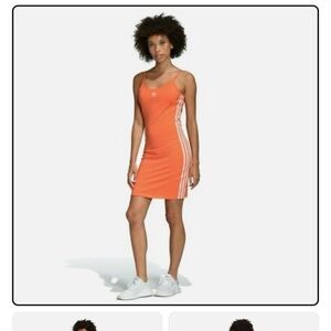 Adidas Orange Dress with White Stripes